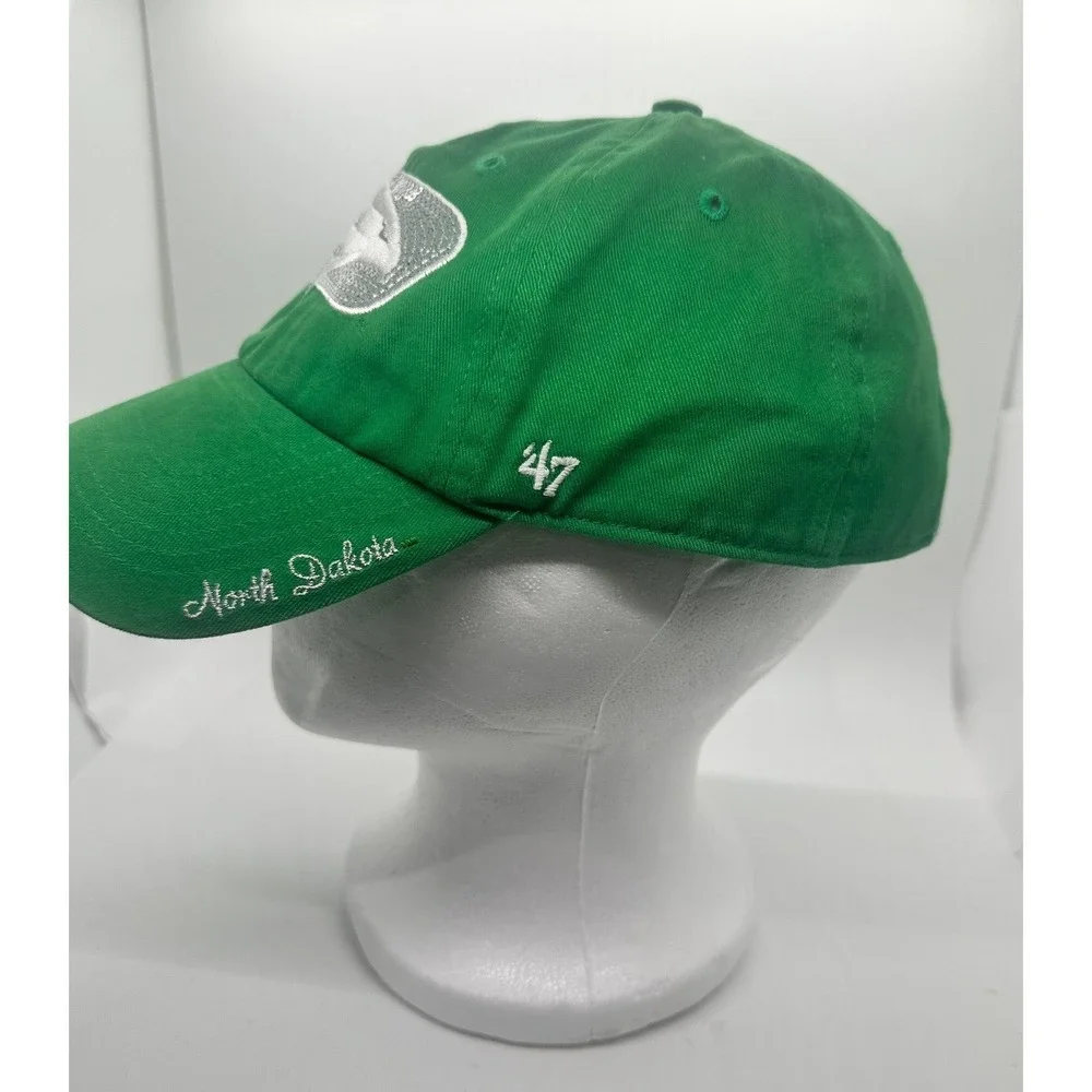 47 Brand Silver Sequin Patch Green Fighting Hawks Adjustable Womens Baseball Cap